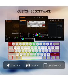 MECHANIČNA IGRA BELA KLAVITURA TIPKOVNICA NEWMEN GM610 RGB 60% BLUETOOTH USB