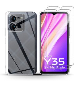 Holilo Komplet za zaščito za Vivo Y35, prozorno ohišje in steklo