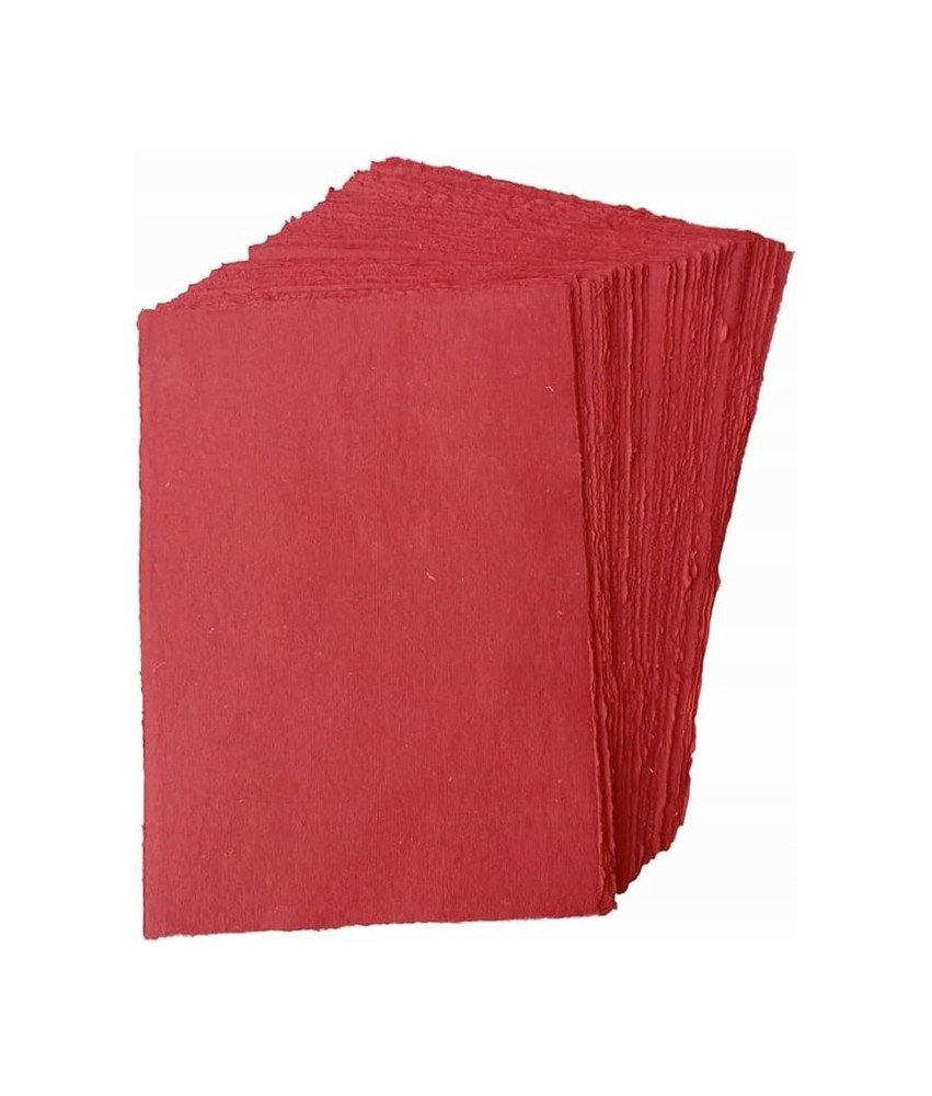 Ręcznie Wykonany Czerwony Papier Świąteczny A5 100% Bawełna 50 Arkuszy