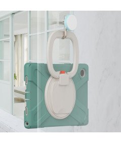 Ohišje za iPad 9/8/7 10,2" oklepljeno z vrtljivim stojalom zeleno