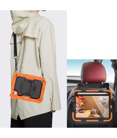 Etui do iPad Mini 6 8.3” z Podstawką i Paskiem na Ramię Pomarańczowe