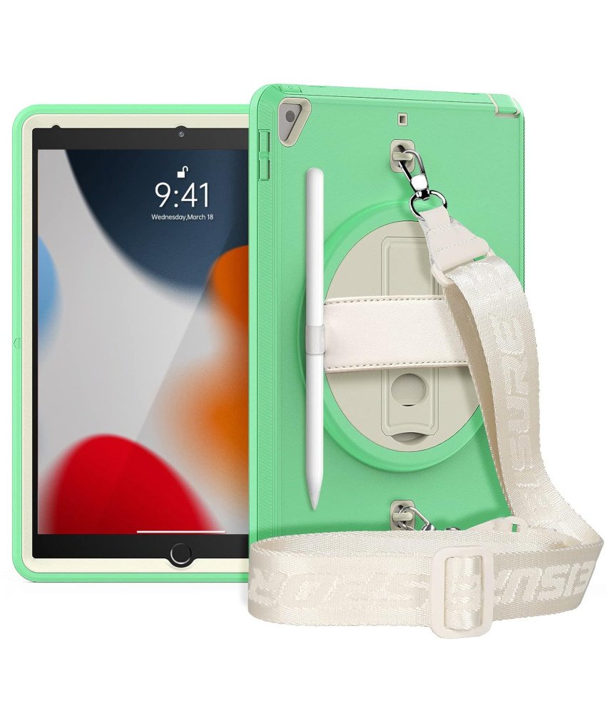 Etui do iPad 6/5 9.7" z Podstawką i Paskiem na Ramię Zielone
