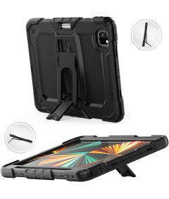 Ohišje za iPad Pro 5/4/3 12,9" s stojalom in ramenskim pasom črno