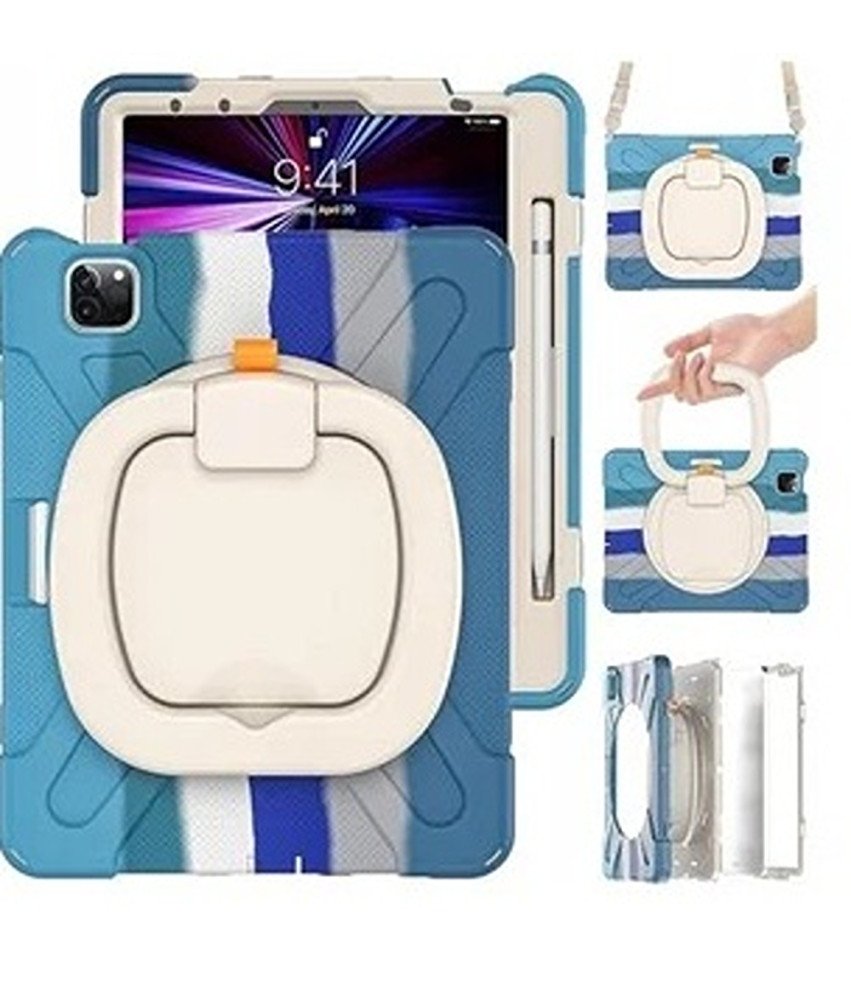 Ohišje za iPad Pro 5/4/3 12,9" s stojalom in naramnico Modro