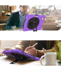 Ohišje za iPad Pro 5/4/3 12,9" s stojalom in držalom za pisalo Vijolična