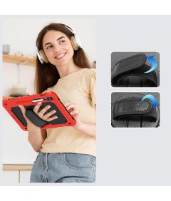 Ohišje za Galaxy Tab S8 Ultra 14,6" Stojalo in naramnica Rdeča