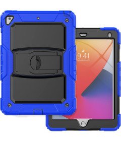 Etui do iPad 9.7" 2018/2017 z Podstawką i Paskiem na Ramię Niebieskie