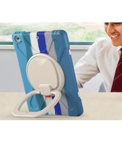 Etui do iPad 9/8/7 10.2" z Podstawką i Paskiem na Ramię Niebieskie