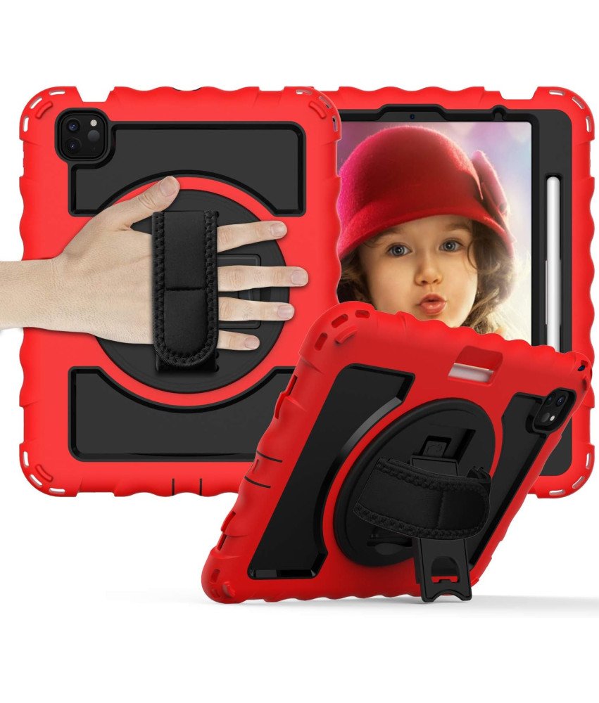 Etui do iPad 3/2/1/Pro 11" z Podstawką i Paskiem na Ramię Czerwone