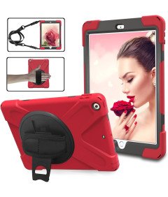 Etui do iPad 2/3/4 z Podstawką i Paskiem na Ramię Czerwone