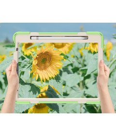 Ohišje za iPad 9,7" (2017/2018) s stojalom in naramnico zeleno