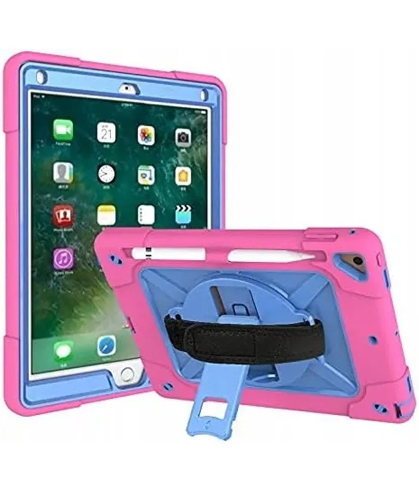 Ohišje za iPad 6/5 9,7" s stojalom in naramnim pasom Roza