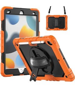 Etui do iPad 9/8/7 10.2” z Podstawką i Paskiem na Ramię Pomarańczowe