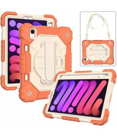 Etui do iPad Mini 6 8,3” z Podstawką i Paskiem na Ramię Pomarańczowe