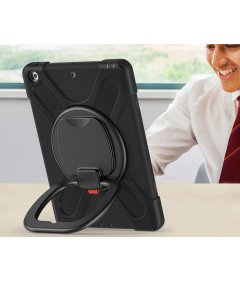 Etui do iPad 9/8/7 10.2” Pancerne z Obrotową Podstawką Czarne