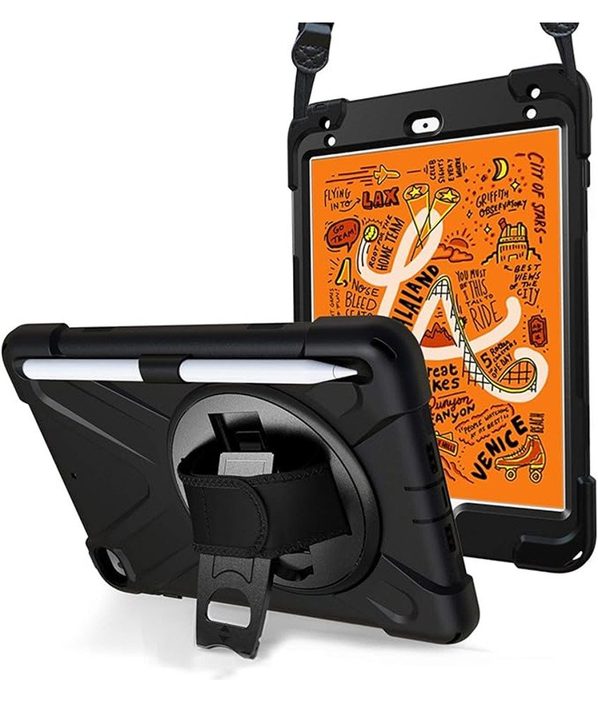 Ohišje za iPad Mini 5/4 7,9" s stojalom in ramenskim pasom črno