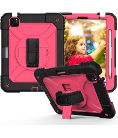 Etui do iPad Air 5/Air 4/ Pro 11 z Podstawką i Paskiem na Ramię Różowe