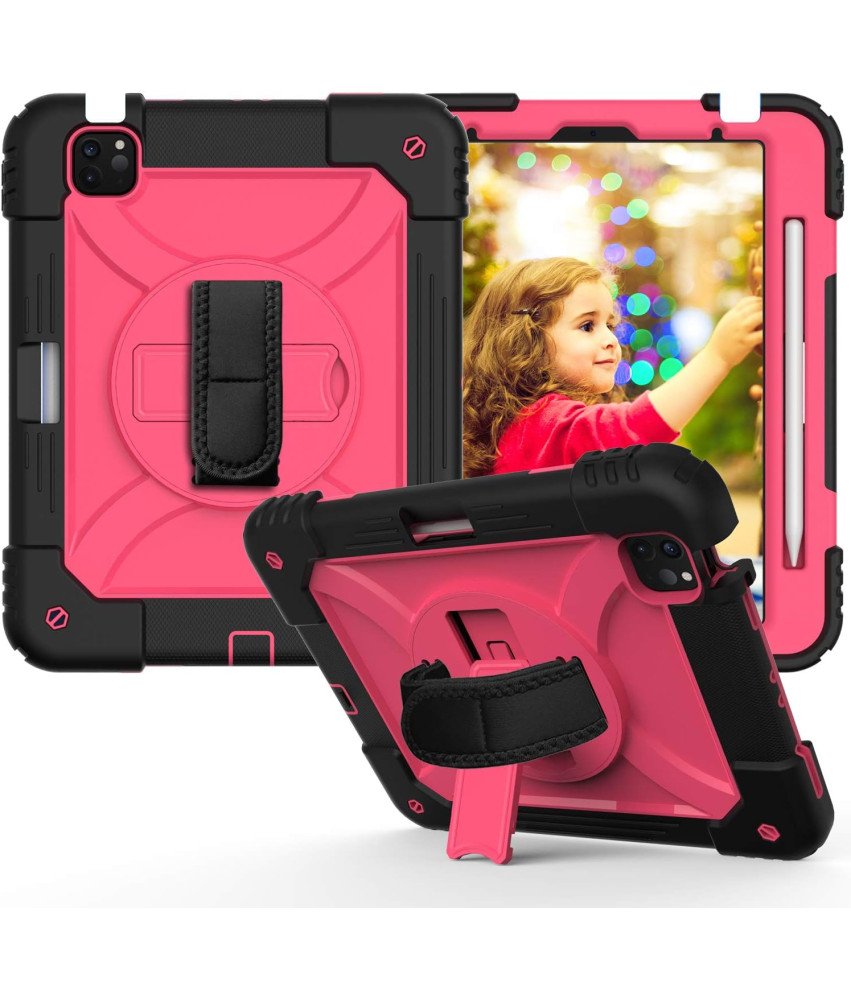 Ohišje za iPad Air 5/Air 4/ Pro 11 s stojalom in naramnico Roza