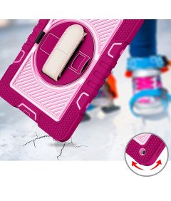 Etui do iPad 9/8/7 10.2" z Podstawką i Paskiem na Ramię Różowe