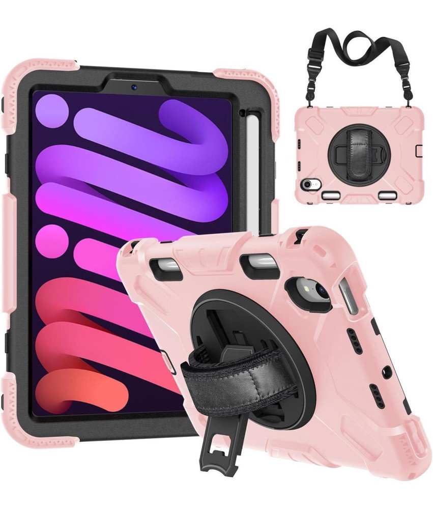 Ohišje za iPad Mini 6 8,3" Vrtljivo stojalo in držalo za pisalo Pink