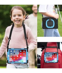 Etui do iPad 6/5 9.7" z Podstawką i Paskiem na Ramię Czarne