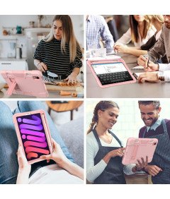 Etui do iPad Mini 6 8,3” z Podstawką i Miejscem na Rysik Różowe