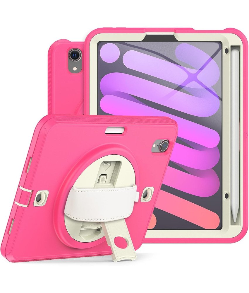 Ohišje za iPad Mini 6 8,3" s stojalom in naramnico Roza