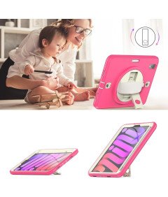 Etui do iPad Mini 6 8.3” z Podstawką i Paskiem na Ramię Różowe