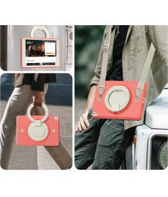 Etui do iPad 9/8/7 10.2” z Podstawką i Paskiem na Ramię Różowe