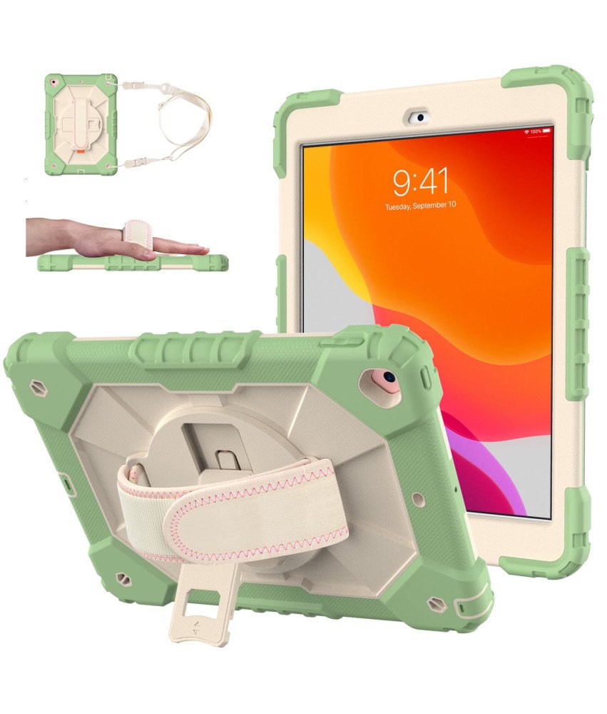 Ohišje za iPad 6/5 9,7" s stojalom in naramnico Zeleno