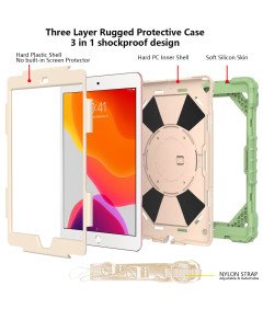 Etui do iPad 6/5 9.7" z Podstawką i Paskiem na Ramię Zielone