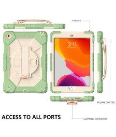 Ohišje za iPad 6/5 9,7" s stojalom in naramnico Zeleno