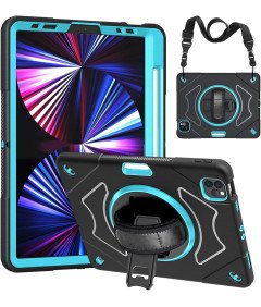 Ohišje za iPad Pro 3/2/1 11" s stojalom in ramenskim pasom črno