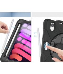 Ohišje za iPad Mini 6 8,3" s stojalom in držalom za pisalo Črno