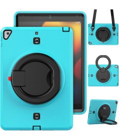 Ohišje za iPad 9/8/7 10,2" s stojalom in naramnico Turquoise