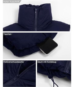 MAVIS LAVEN Ženski zimski telovnik z ovratnikom, mornarsko modra, velikost XL