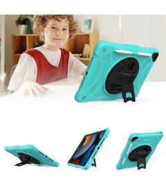 Etui do iPad 9/8/7 10.2" z Podstawką i Paskiem na Ramię Miętowe