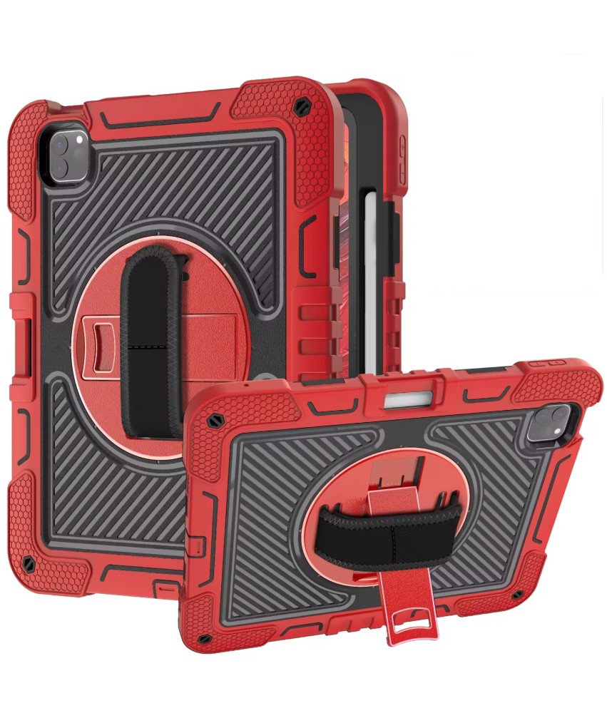 Etui do iPad Pro 3/2/1 11" z Podstawką i Paskiem na Ramię Czerwone