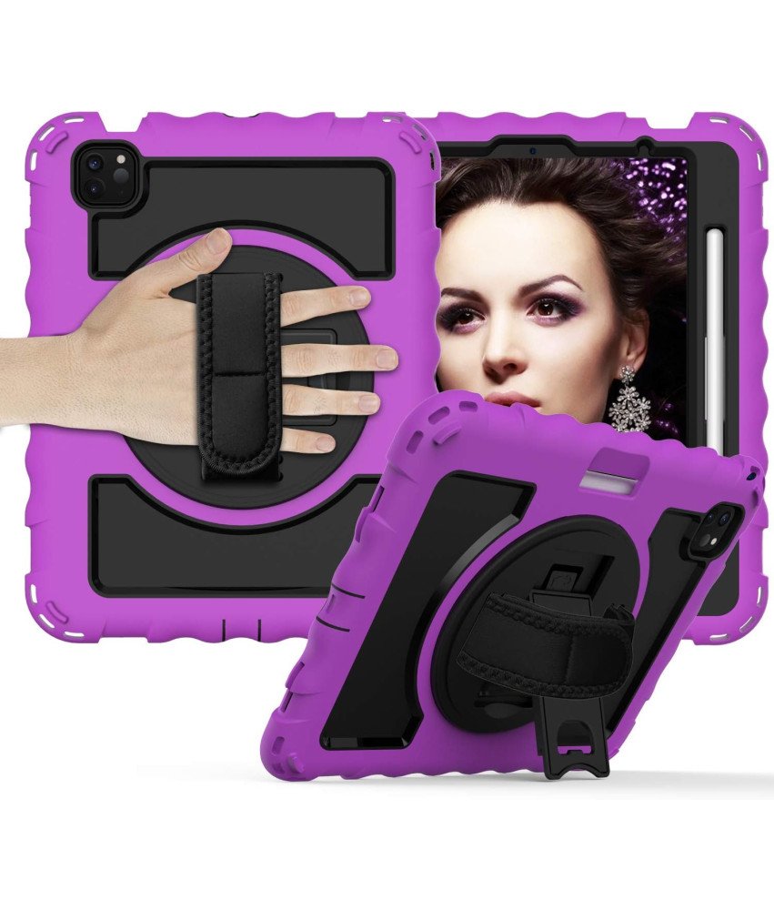 Etui do iPad Pro 11/Air 5/4 z Podstawką i Paskiem na Ramię Fioletowe