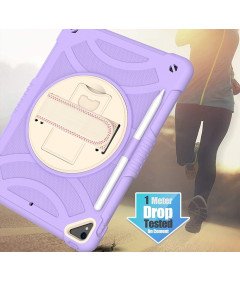 Ohišje za iPad 9/8/7 10,2" s stojalom in naramnico Vijolična