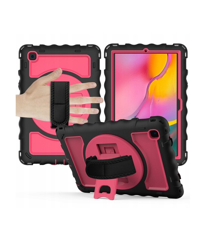 Etui do iPad 9/8/7 10.2" z Podstawką i Paskiem na Ramię Różowe