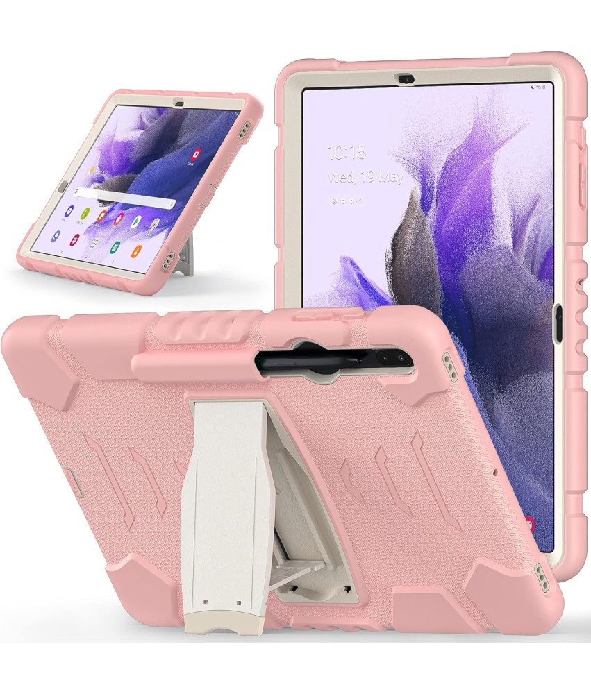 Etui do Samsung Galaxy Tab S7 FE Podstawka i Miejsce na Rysik Różowe