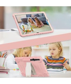 Etui do Samsung Galaxy Tab S7 FE Podstawka i Miejsce na Rysik Różowe