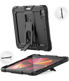 Ohišje za iPad Air 5/Air 4/Pro 11" s stojalom in naramnico črno