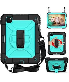 Etui do iPad Air 5/Air 4/Pro 11" z Podstawką Paskiem na Ramię Miętowe