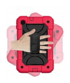 Etui do iPad 9/8/7 10.2" z Podstawką i Paskiem na Ramię Czerwone