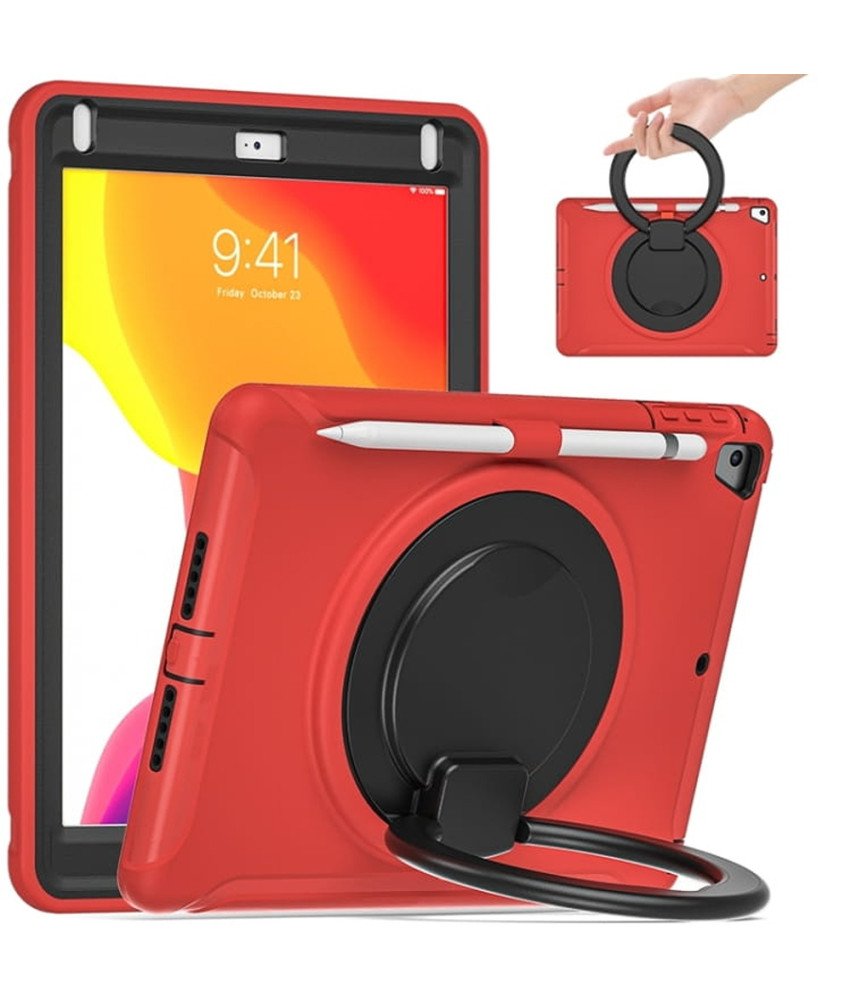 Ohišje za iPad 9/8/7 10,2" s stojalom in držalom za pisalo Rdeča