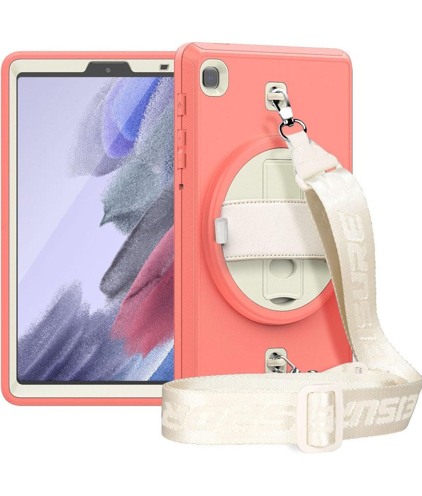 Etui do Samsung Galaxy Tab A7 Lite z Paskiem na Ramię Różowe
