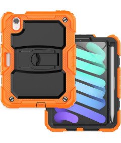 Ohišje za iPad Mini 6 8,3" s stojalom in ramenskim pasom oranžno