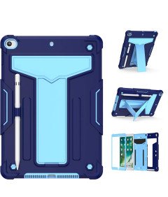 Ohišje za iPad 9/8/7 10,2" s stojalom in držalom za pisalo Modro